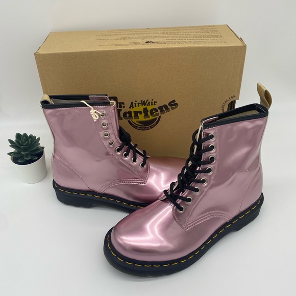 Dr.Martens -Pink Goldmix  1460 Smooth Vegan Leather - Picture 2 of 12